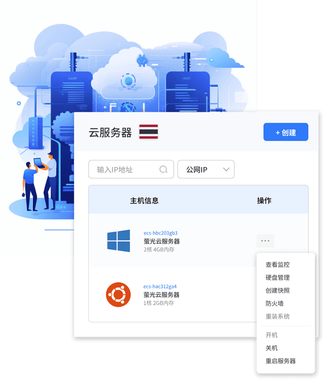萤光云泰国曼谷VPS产品节点示意