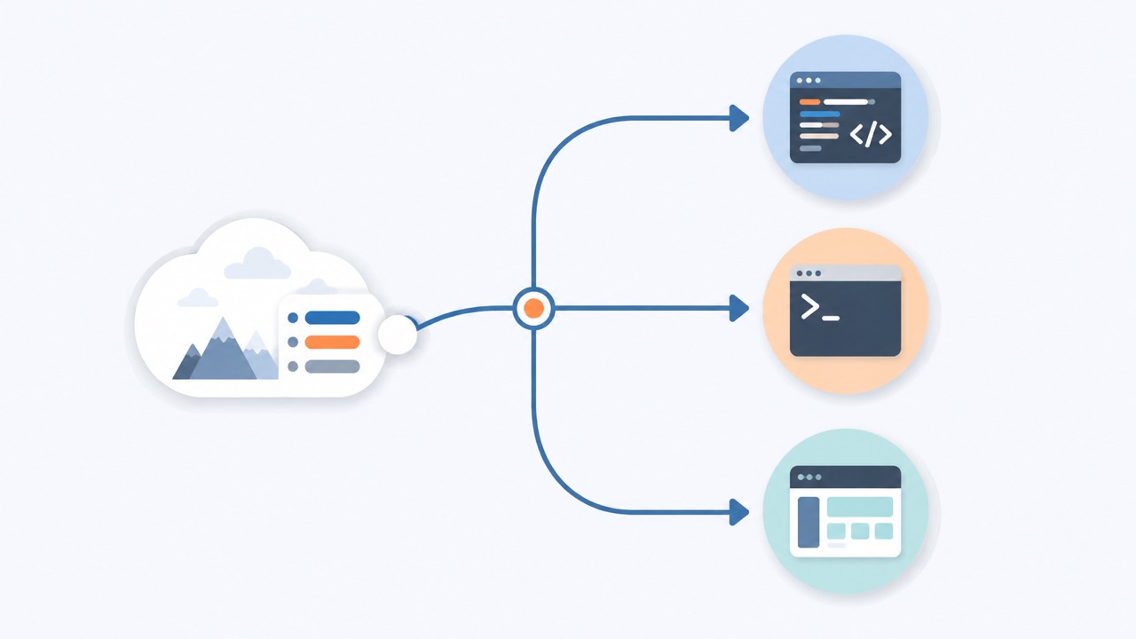 5个最常用MCP服务示意图:GitHub、Postgres、Filesystem、Fetch、Slack