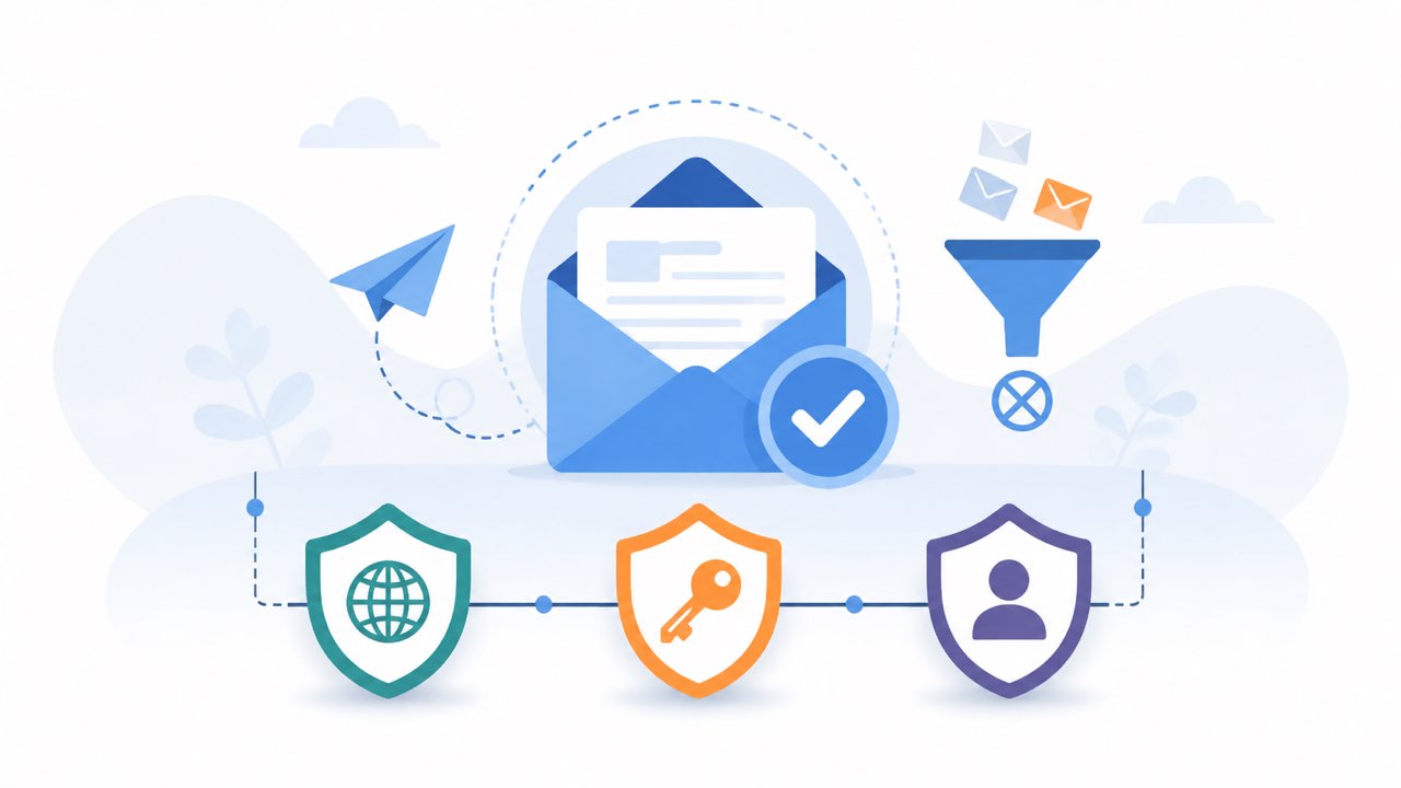邮件反垃圾配置示意图:SPF/DKIM/DMARC三个记录协作